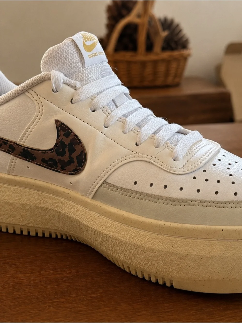 Nike Court Vision Alta Platform Leopard Print Women’s 9.5 Sneakers